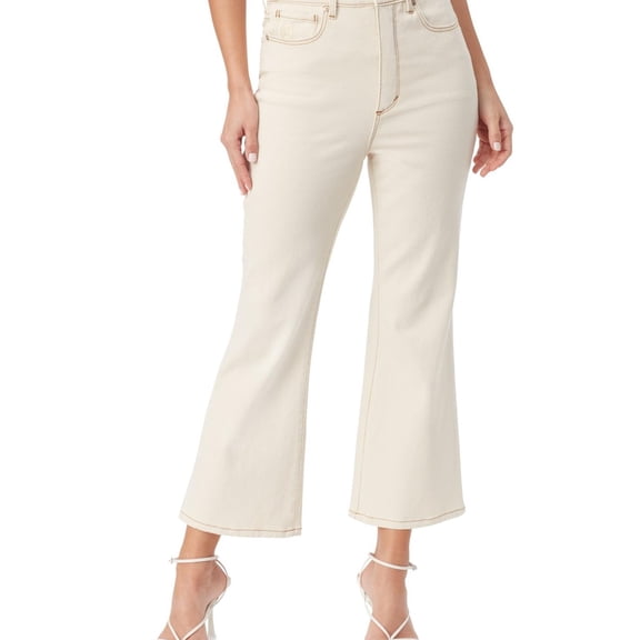 Women's Gloria Vanderbilt x Christian Siriano Chrissie Cropped Flared Jeans Natural Beige 12