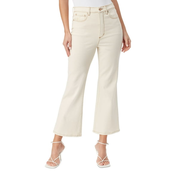 Women's Gloria Vanderbilt x Christian Siriano Chrissie Cropped Flared Jeans Natural Beige 14