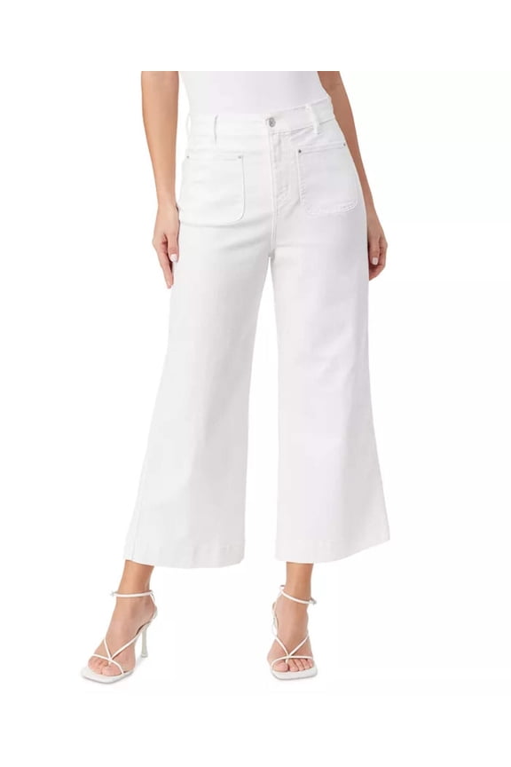 Women's Gloria Vanderbilt x Christian Siriano Patch-Pocket Wide-Leg Jeans White 14