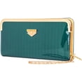thumbnail image 1 of Women's Glossy Clutch Evening Wristlet Wallet Purse with Cell Phone Compartment (Fits up to 6.25In x 3.1In), 1 of 7