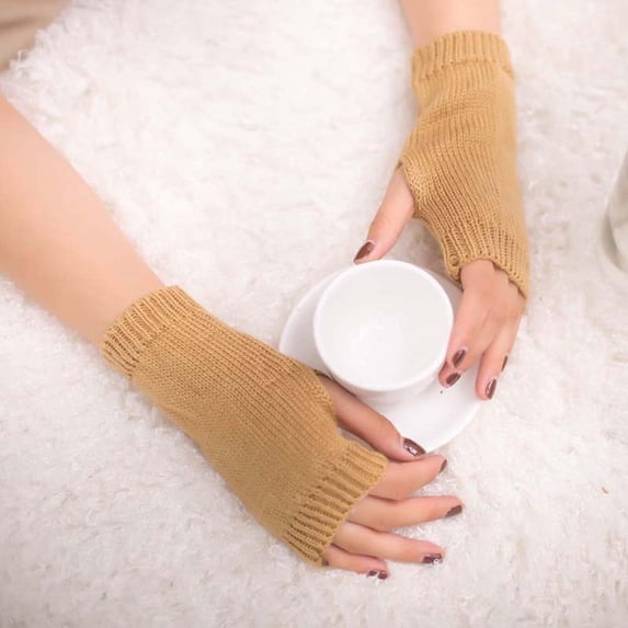 Women's Gloves, Fingerless Knit Arm Warmers, Winter Soft Mitten Gloves, Long Gloves for Women, Cold Weather, Fashion, Warm Arms & Free Fingers Baberdicy, Ideal for Women