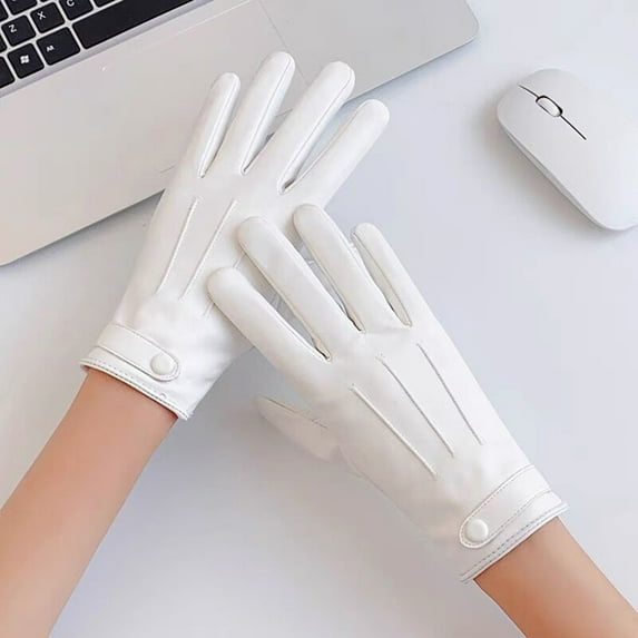Women's Gloves, Leather Driving Gloves, Lace Butterfly Embroidery Lined Gloves, Touchscreen Gloves for Women, Autumn Winter, Driving, Chic & Warm, Gifts for Her Baberdicy, Ideal for Women