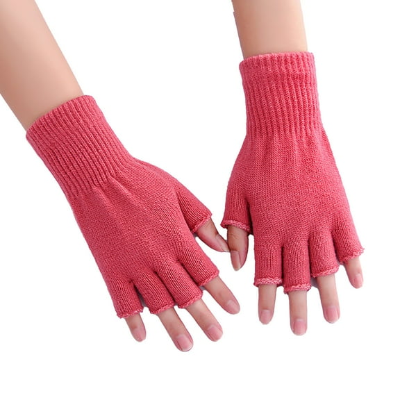 Women's Gloves Mittens 1 Pair Half Finger Gloves Warm Stretchable Acrylic Fiber Comfortable Soft Fingerless Gloves For Women, Women's Accessories Gloves Mittens