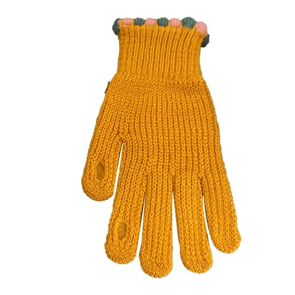 Women's Gloves Mittens Jelly Winter Bare Fingers Knitted Gloves Women'S Solid Color Screen Protector Warm Windproof Cycling Finger, Women's Accessories Gloves Mittens