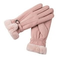 thumbnail image 1 of Women's Gloves Mittens Ladies Fashion Warm Gloves Outdoor Riding Driving Cute Bow Plus Fleece Touched Screen Nonslip Gloves, Women's Accessories Gloves Mittens, 1 of 4