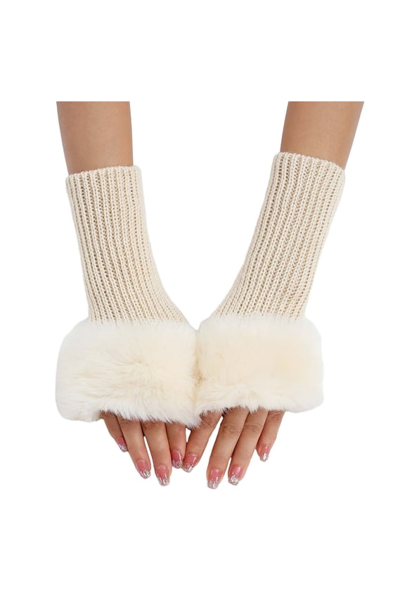 Women's Gloves Mittens Short Plush Gloves Autumn And Winter Women'S Cute Wrist Knitted Wool Warm Fingerless Gloves, Women's Accessories Gloves Mittens