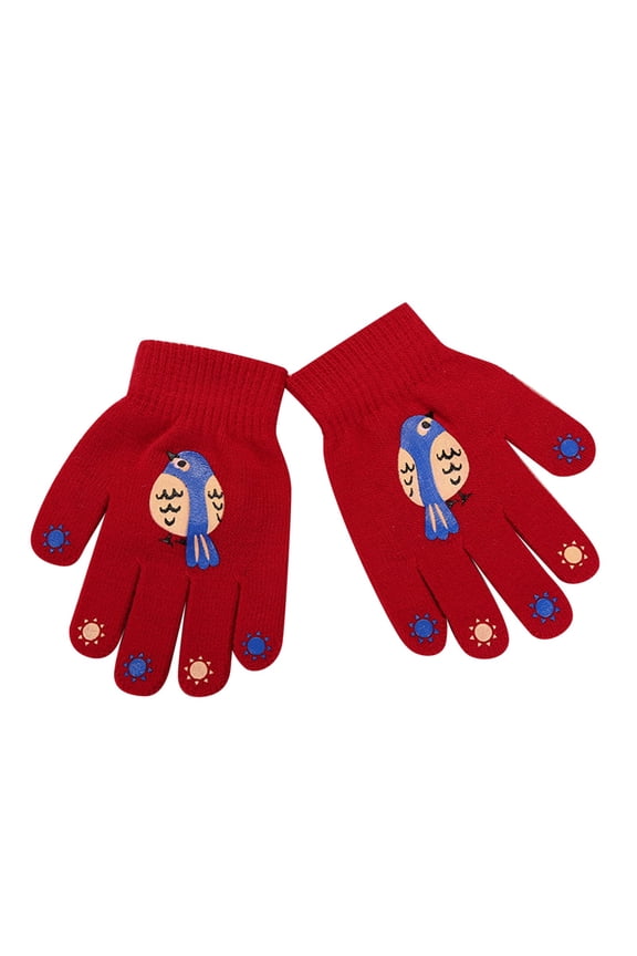 Women's Gloves Mittens Winter Fashion Cute Animal Print Kids Hooded Knit Warm Finger Gloves, Women's Accessories Gloves Mittens