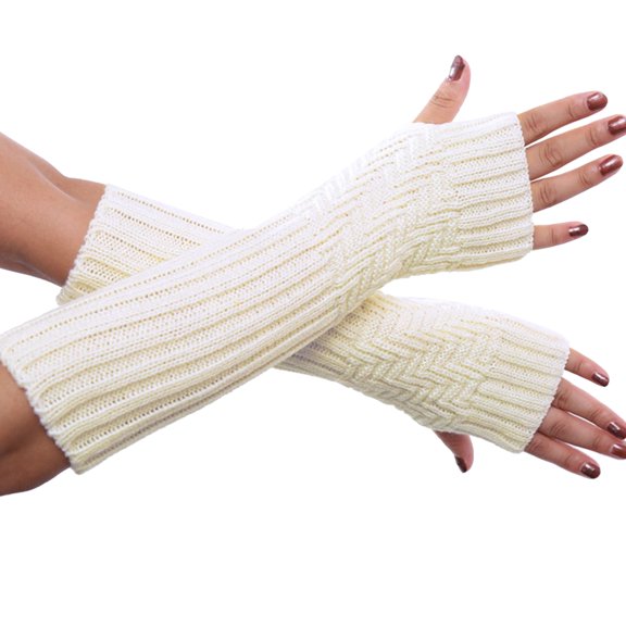 Women's Gloves Mittens Women Autumn And Winter Solid Color Knit Pattern Half Finger Gloves, Women's Accessories Gloves Mittens