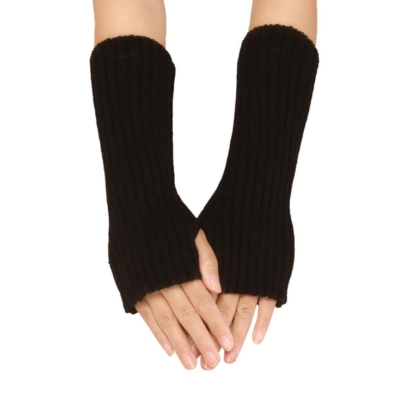 Women's Gloves Mittens Women Autumn And Winter Solid Color Multicolor Wool Long Striped Knit Half Finger Gloves, Women's Accessories Gloves Mittens