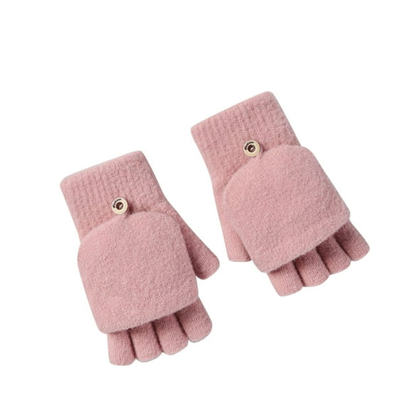 Women's Gloves Mittens Women Casual Thickened Warm Solid Color Matching Fingerless Flip Over Thermal Gloves, Women's Accessories Gloves Mittens
