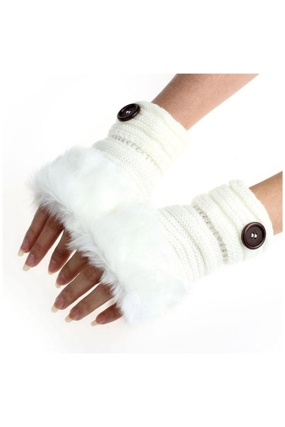 Women's Gloves Mittens Women Girl Warm Winter Faux Rabbit Plush Wrist Fingerless Gloves Mittens,Women's Accessories Gloves Mittens