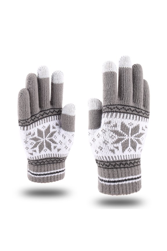 Women's Gloves Snowflake Pattern Touch Compatible Full Finger Design for Driving Commuting and Daily Cold Weather Wear Winter Gloves
