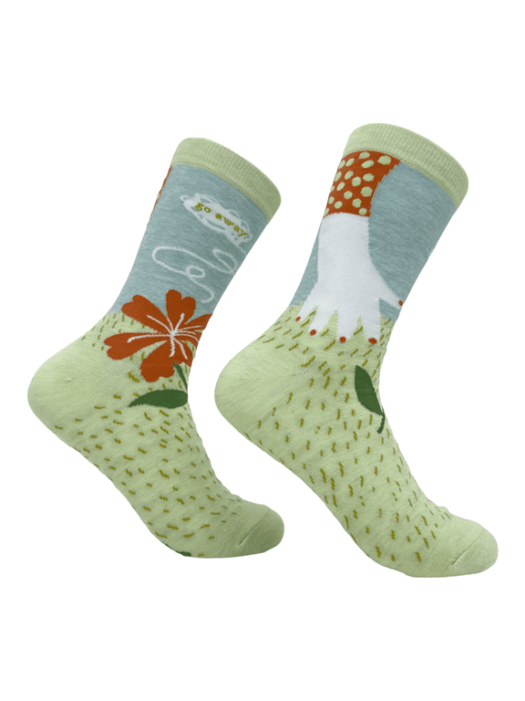 Women's Go Away Gardening Socks Funny Cute Nature Flower Picking Footwear