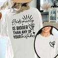 thumbnail image 1 of Women's "God's Mercy Is Bigger Than Any Of Your Mistakes" Graphic T-Shirt Cotton Short Sleeve Round Neck Top White S-5XL, 1 of 5