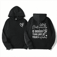 thumbnail image 1 of Women's "God's Mercy Is Bigger Than Your Mistakes" Graphic Hoodie Comfortable Hooded long-sleeved Black S-2XL, 1 of 7