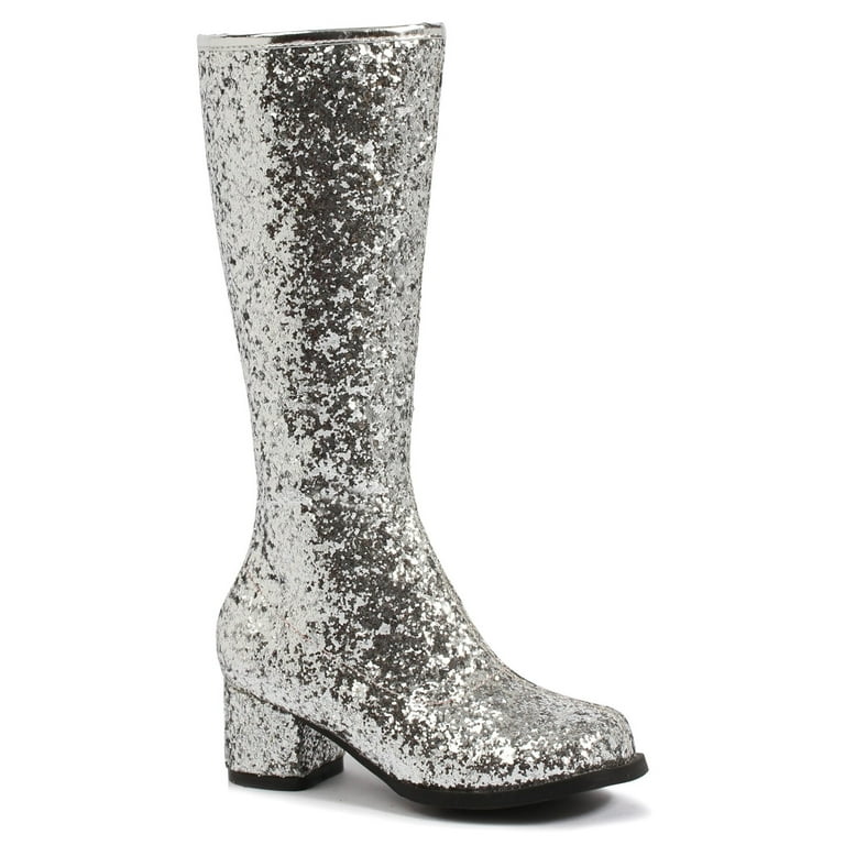 Ellie Shoes Starlight Go Go Baby Glitter Boots Silver US 8