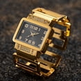 thumbnail image 1 of Women's Gold Bracelet Watch - Square Dial, Crystal Accents, Luxury Vintage-Inspired Wristwatch with Open Link Design - Elegant Quartz Timepiece for Formal and Casual Wear, 1 of 1