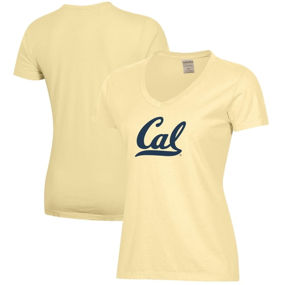 Women's  Gold Cal Bears Logo Comfort Wash V-Neck T-Shirt