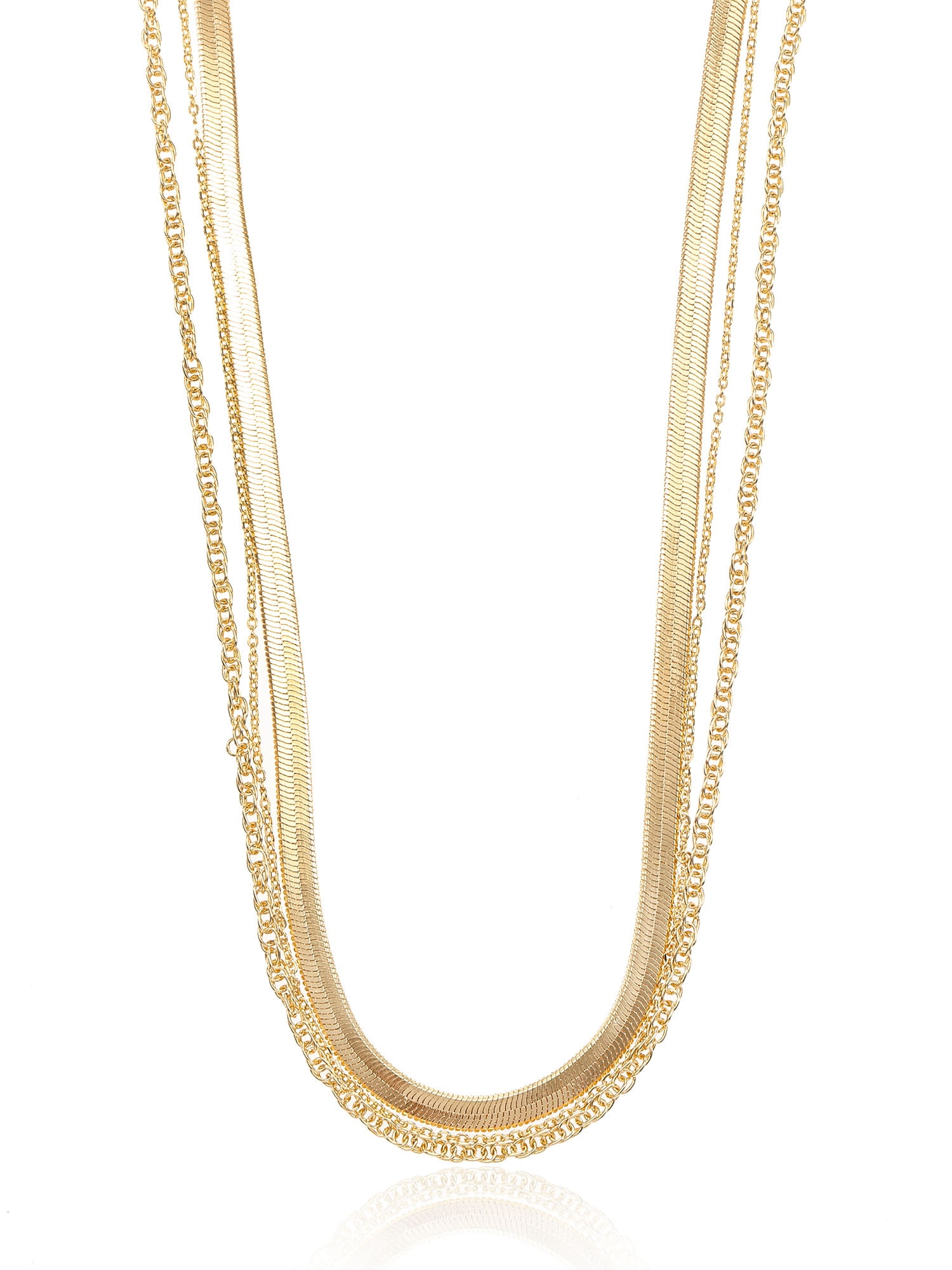 Women's Gold Chain Necklace Set, 3 Pieces