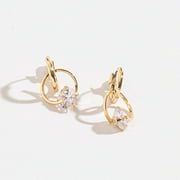 Women's Gold Circle Hoop Drop Dazzler Earrings by Howard's