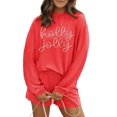 thumbnail image 1 of Women's Gold Flame Rhinestone 'Holly Jolly' Corded Long Sleeve Top and Shorts Set | [ZhiHiMeRi] | (US 20-22)2XL, 1 of 6