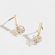 Women's Gold Flower Post Drop Dazzler Earrings by Howard's