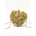 thumbnail image 1 of Women’s Gold Heart Shaped Clutch Purse, Embroidered Sequin Evening Handbag with Chain Strap, 1 of 11