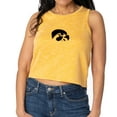 thumbnail image 1 of Women's Gold Iowa Hawkeyes Brie Sandwash Tri-Blend Cropped Tank Top, 1 of 2