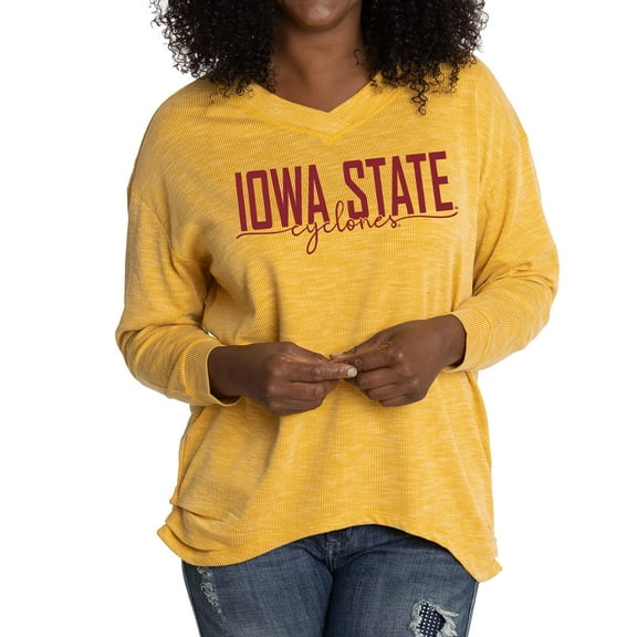 Women's Gold Iowa State Cyclones Bailey V-Neck Tri-Blend Tunic