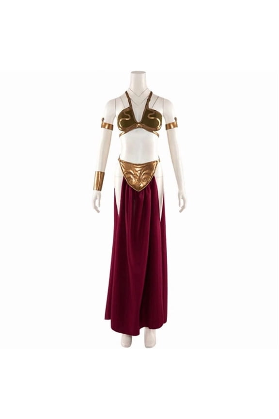 Women's Gold Metallic Dancer Style Top and Skirt Set Exotic Performance Dancewear Outfit