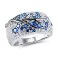 thumbnail image 1 of Women's Gold-Plated Color Separation Branch Creative Diamond Ring, 1 of 1