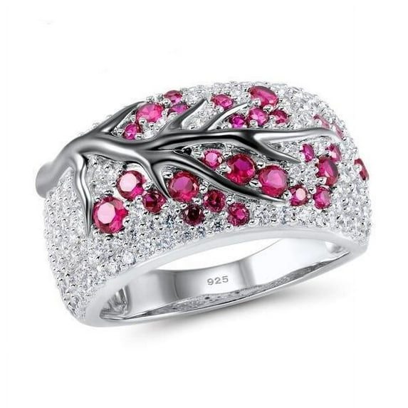 Women's Gold-Plated Color Separation Branch Creative Diamond Ring