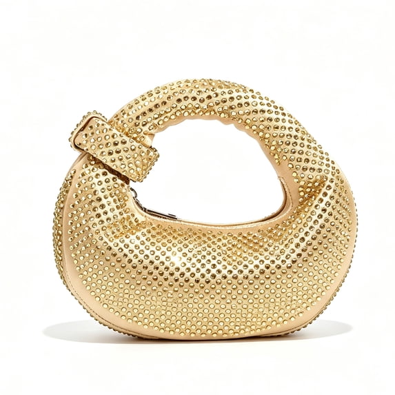 REMANLAND Women's Satin Evening Handbag, Gold
