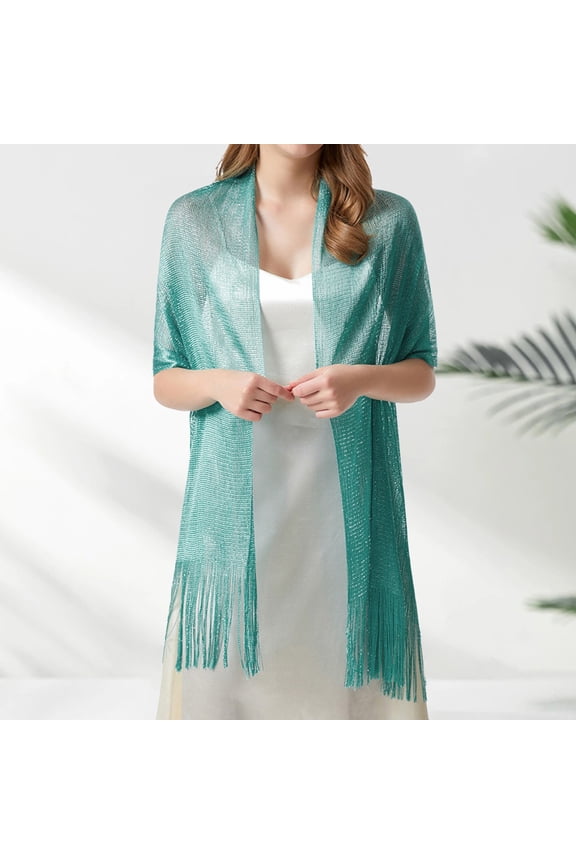 Women's Gold Silver Silk Scarf Rayon Polyester Shawl Lightweight Scarf for Women Headscarf Flat Wrap