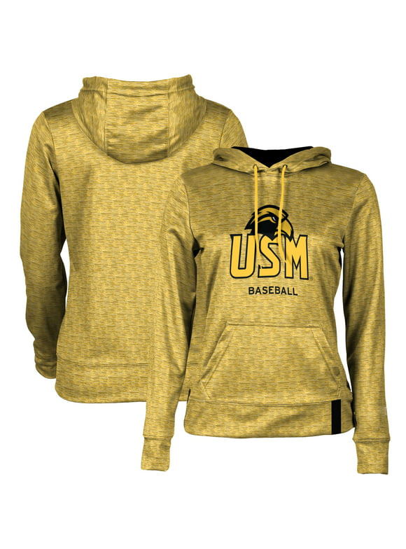 Women's Gold Southern Miss Golden Eagles Baseball Pullover Hoodie