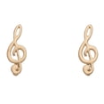 thumbnail image 1 of Women's Gold Stud Buds Treble Clef Earrings by Howard's, 1 of 2