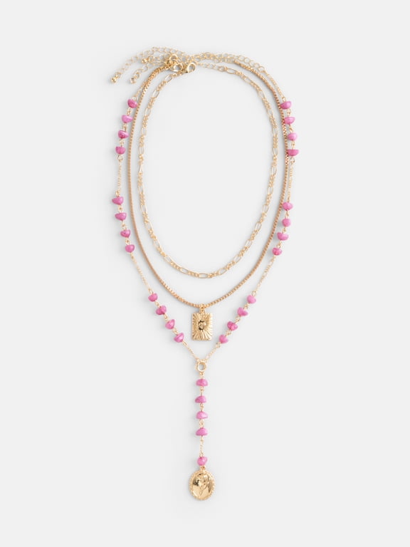 Women's Gold Tone Layered Y Necklaces, 3 Piece