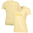 thumbnail image 1 of Women's  Gold UNC Wilmington Seahawks Script Logo Comfort Wash V-Neck T-Shirt, 1 of 3