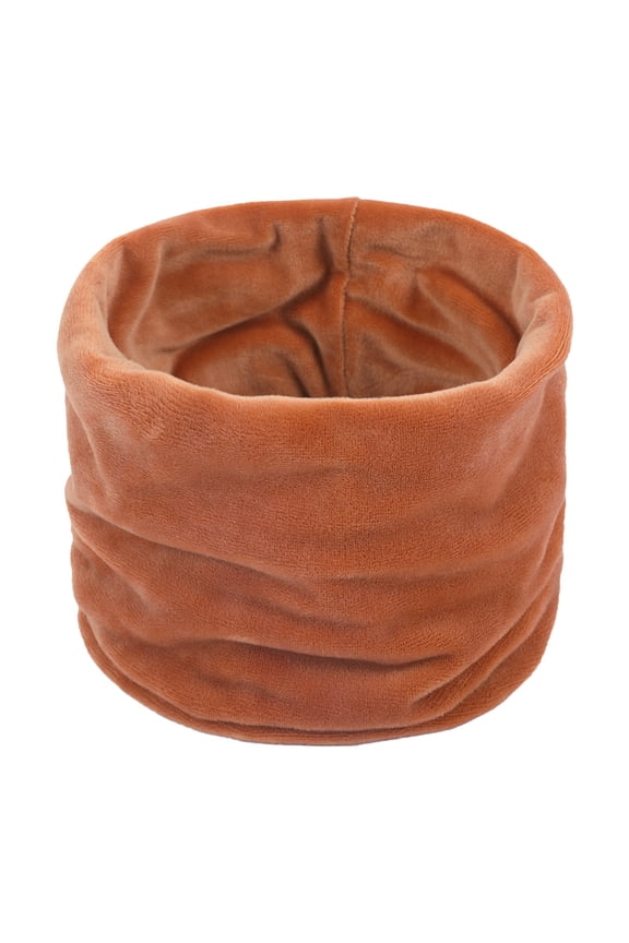 Women's Gold Velour Loop Scarf for Autumn and Winter, Single Circle Knit Neck Warmer for Outdoor Activities, Soft Plush Velvet Choker Style Scarf, Warm Pull-On Neck Gaiter for Cold Weather Protection