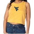 thumbnail image 1 of Women's Gold West Virginia Mountaineers Brie Sandwash Tri-Blend Cropped Tank Top, 1 of 2
