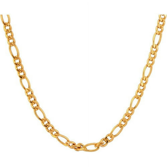 Women's Gold over Sterling Silver 100 Hollow Figaro Necklace, 18"