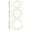 thumbnail image 1 of Women's Gold-tone Hoop Earrings, 3 Pairs, 1 of 5