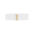 thumbnail image 1 of INSPIRE CHIC Women's Interlock Buckle Stretchy Belts Fashion Vintage Elastic Waistband for Dresses Coats 75x6cm/29.5x2.4" White, 1 of 7