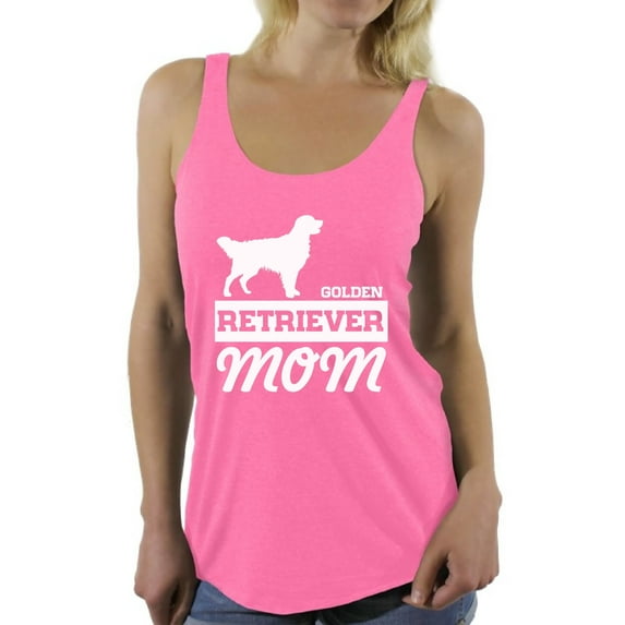 Women's Golden Retriever Mom Graphic Racerback Tank Tops Dog Lover