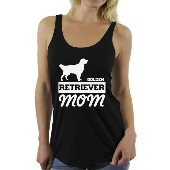 Women's Golden Retriever Mom Graphic Racerback Tank Tops Dog Lover
