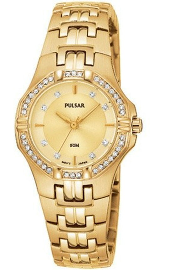 Women's Goldtone Watch & Stainless Round - 46 Swarovski Crystals - PTC390
