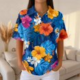 thumbnail image 1 of Women's Golf Polo Shirts Collared V Neck Short Sleeve Plus Size Casual Henley Waffle Knit Button-Up Top, 1 of 5