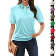 thumbnail image 1 of Women's Golf Polo Short Sleeve Shirts Lightweight Moisture Wicking Collared T Shirt Quick Dry 3-Button,S, 1 of 6