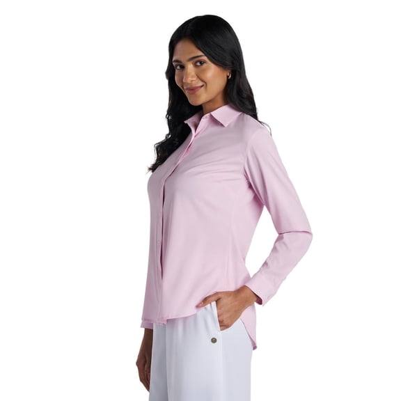 Women's Golf Quarter Zip - UPF 50+ Sun Protection - Arabella in Powder Pink