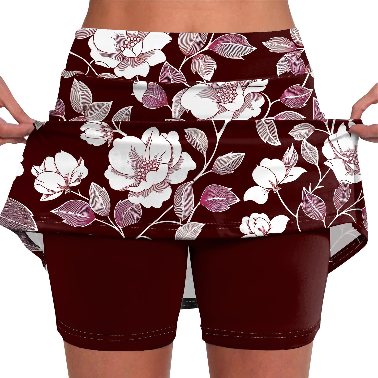 Women's Golf Skirts Skort Floral Print Skirts High Waisted Skort Skirt